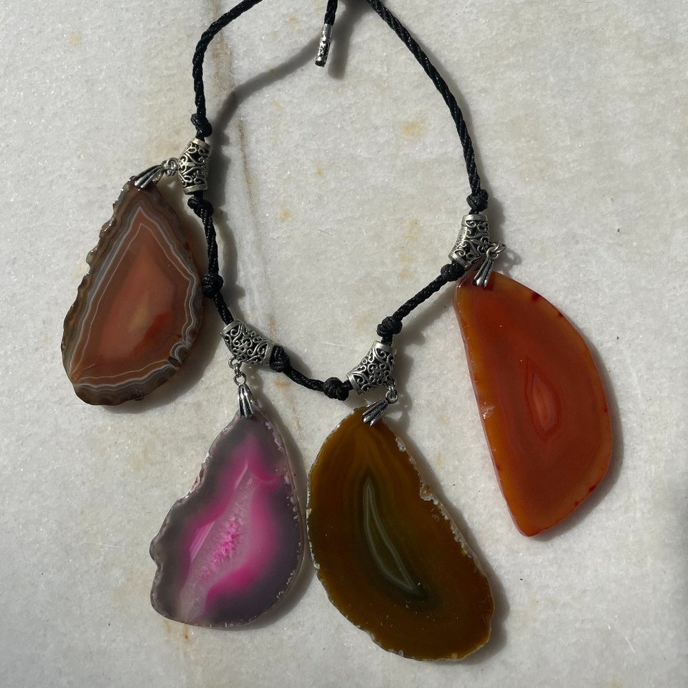 4 agate necklace